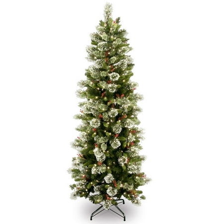 7 5 pre lit slim wintry pine artificial christmas tree 7 5 pre lit slim wintry pine artificial christmas tree