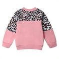 thumbnail image 4 of Toddler Girls 2 Piece Cute Outfits Set Leopard Pink Love Crewneck Sweatshirt with Jogger Pants Kids Clothing Set 5-6 Y, 4 of 7
