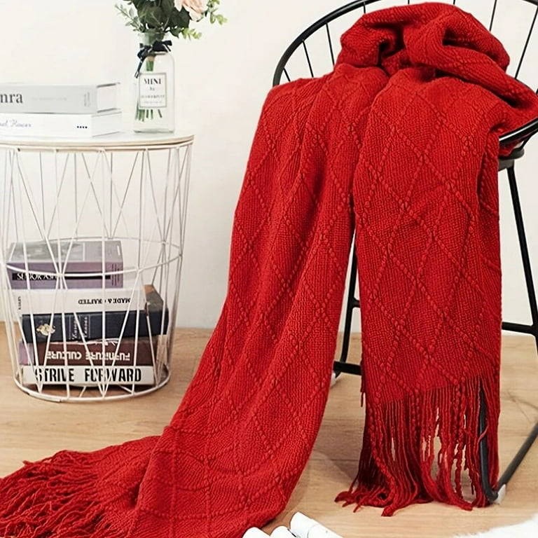 Nordic Knit Throw Tassel Blanket Perfect for Sofa Bed and Office Ideal Christmas Birthday Gift Available All Year Walmart