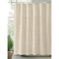 thumbnail image 2 of Shower Curtain Beige Linen Texture Bathroom Curtains with Hooks, Waterproof Fabric Farmhouse Solid Color Bath Shower Curtains Set for Bathroom Bathtubs Decor 36x72 Inch, 2 of 8