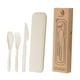 thumbnail image 3 of Utensilios de viaje Conjunto de cubiertos de campamento Ligero para niños Vajilla para la vajilla reutilizable con estuche para suministros de cocina Beige, 3 of 9