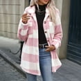 thumbnail image 4 of Ghalytn Women's Plaid Sherpa Lined Shacket, Lapel Collar Button Front Mid-Length Flannel Jacket with Pockets, 4 of 9