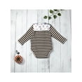 thumbnail image 5 of Sedceaty Baby Romper, Halloween Stripe Cartoon Patterns Lapel Long Sleeve Bodysuit for Girls Boys, 0-3 Years, 5 of 9