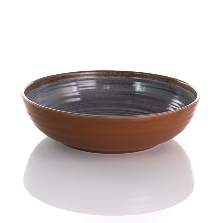 Elama Stone Oak 12-Piece Melamine Dinnerware Set, Black photo 5