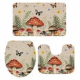 thumbnail image 2 of Spring Mushroom Bathroom Rugs Set Daisy Butterfly Leaf Farmhouse Non Slip Absorbent Soft Bath Mats 3 Piece Set with Bathroom Rug, U-Shaped Floor Mat, Toilet Seat Cover Large Size, 2 of 9