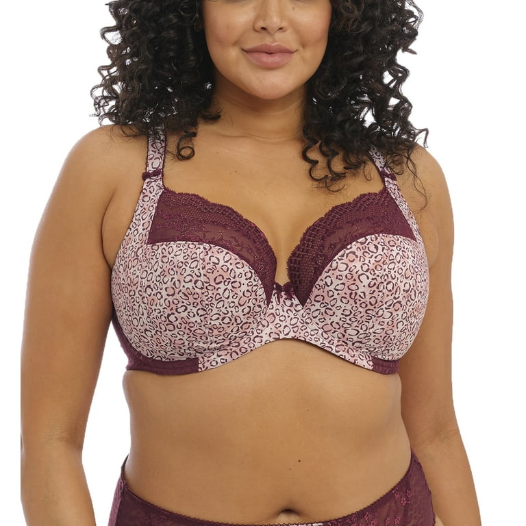Elomi Lucie Banded Stretch Lace Plunge Underwire Bra (4490),40G,Wild Thing
