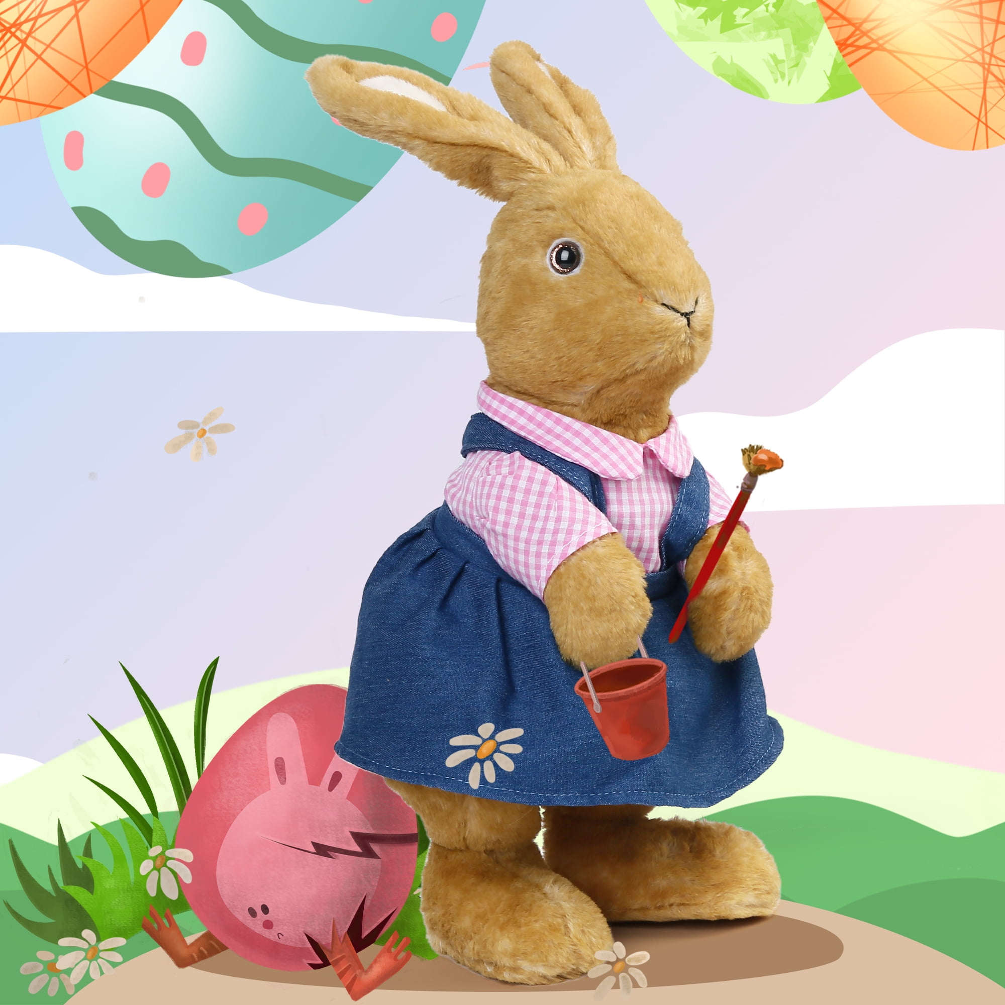 LotFancy Bunny Stuffed Animal, 12" Peter Rabbit Plush Toy for Home Decor, Easter Gift for Kids, Boys