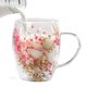 thumbnail image 2 of Taza de vidrio de doble pared de 350 ml con flores secas, taza de café espresso con aislamiento, tazas de café, tazas de vidrio de doble capa, flores secas, 2 of 5