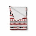 thumbnail image 2 of Christmas Soft Flannel Fleece Throw Blanket, Classical Nostalgic Noel Pattern with Geometric Shapes and Snowflakes Artwork, Cozy Plush for Indoor and Outdoor Use, 50" x 70", Red White, by Ambesonne, 2 of 6