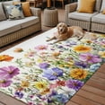 thumbnail image 2 of Fsddascl Pink Spring Floral Outdoor Rug for Patio/Deck/Porch, Non-Slip Large Area Rug 4 x 6 Ft, Pastoral Botanical Watercolor Flowers Indoor Outdoor Rugs Washable Area Rugs, Camping Rug Carpet, 2 of 5