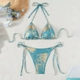 thumbnail image 3 of LOPECY-Sta Women's Bikini Set 2-Piece Glitter Metallic Bikini Set Halter Tie Back High Cut 2 Piece Bathing Suit Swimwear Beachwear, 3 of 4