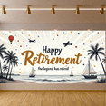 thumbnail image 6 of Tropical Theme Happy Retirement Beach Banner Palm Trees Travel for Retirement Party Celebration Vacation, 6 of 7