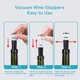 thumbnail image 5 of Tapones de vino, 3 pack de tapones de vino al vacío, de silicona reutilizable, tapones de botellas de vino con bomba de ahorro de vino al vacío incorporada, sin fugas, sellador de botellas de vino Afortunado Sencillez, 5 of 5
