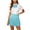 Blue, variant on Dursoulink Women's Pleated Mini Skirt with High Waist, A-Line Fit, and Matching Bow for School and Events, Sizes XS-4XL