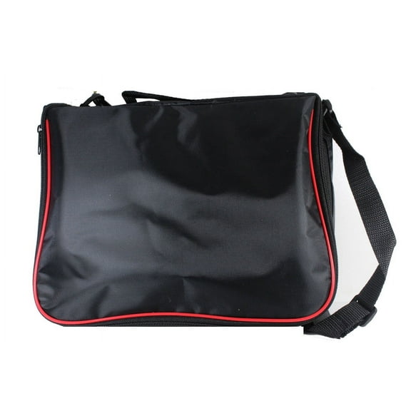 Extra Large Collector Lapel Pin Bag - 5 Page Black w/ Red Piping