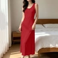 thumbnail image 6 of PBFRDSJ Women's Round Neck Henley Sleeveless Midi Nightgown Loose Soft Tank Sleep Dress for Home Daily Wear Sizes XL-5XL, 6 of 8