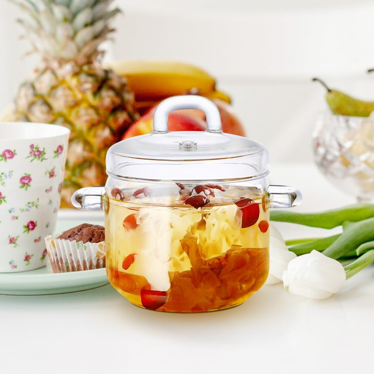 LKZQHMC Glass Pots for Cooking on Stove, 700ML Glass Cooking Pot