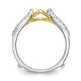 thumbnail image 2 of 14K Two-Tone Gold Ring Band Wedding Diamond Round Guard, Size 8, 2 of 7