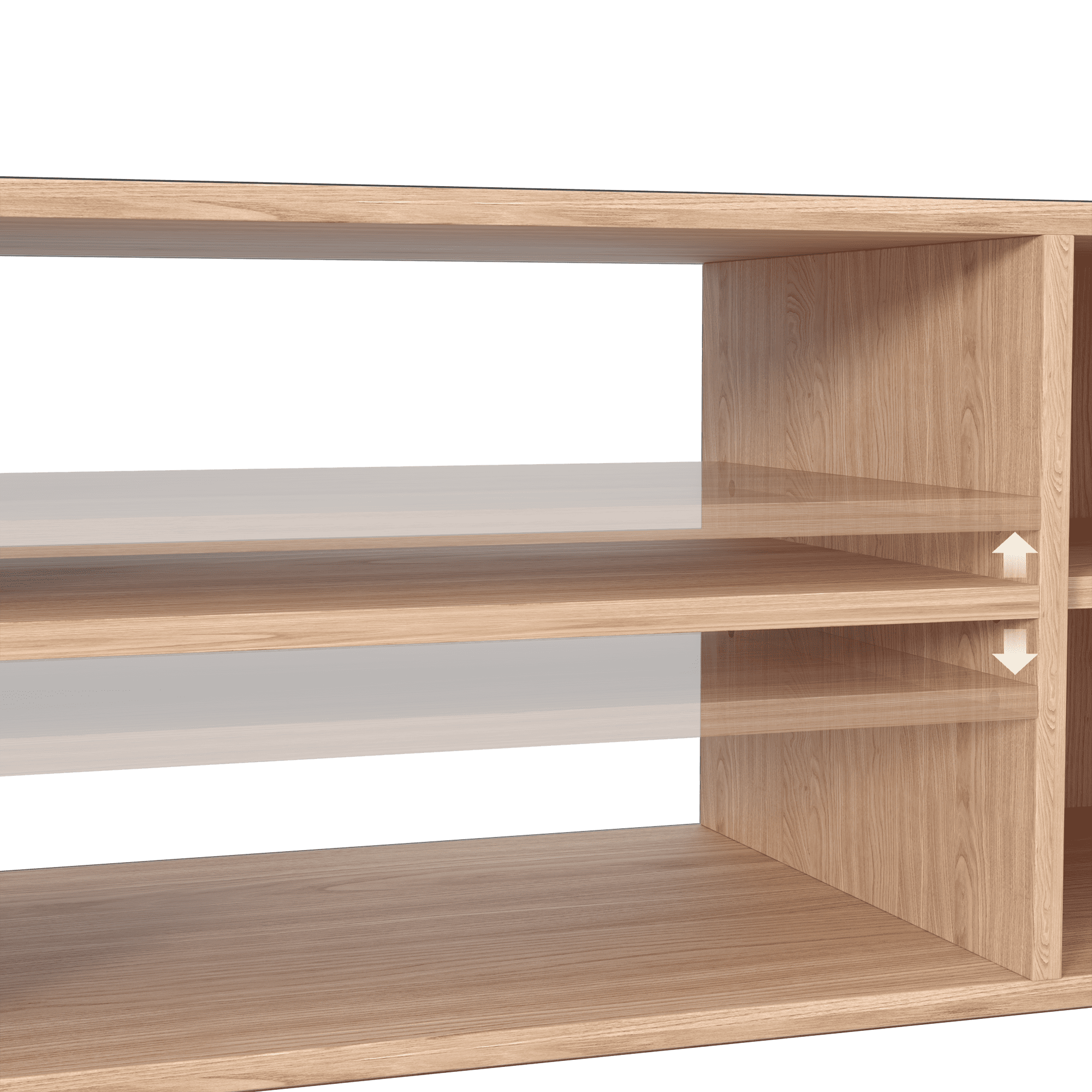 ZOSQUARE 65 Inch TV Stand for TVs up to 75", Wood Entertainment Center with Fluted Doors and Open Shelves, Wood TV Console with Rounded Edges for Living Room