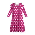 thumbnail image 5 of Abcomgle Girls Dresses Size 10-12 Casual A-Line Ruffle Long Sleeve Maxi Dress Polka Dot Crew Neck Sundresses Tiered Dresses with Pockets,Hot Pink, 5 of 5