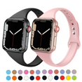 thumbnail image 2 of Banda delgada para Apple watch correa 40mm 42mm 38mm 44mm silicona wrsitband smartwatch correa pulsera iWatch 7 6 4 3 se 5 45mm 41mm Tan Jianjun unisex, 2 of 2