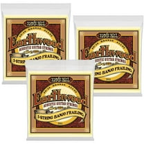 Ernie Ball Banjo Strings 2061 Frailing Earthwood 80/20 Bronze 5 String 3Pk