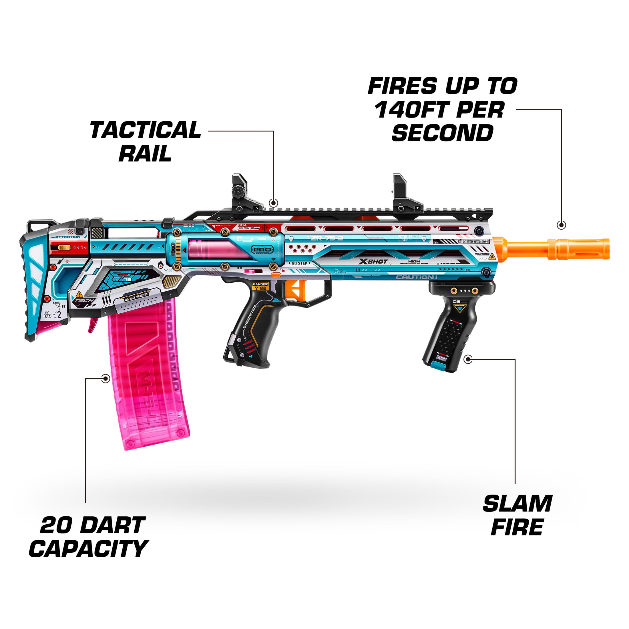 XSHOT SKINS Pro Series 1 Long Shot (40 Darts) Outdoor Blaster by ZURU for Ages 14+