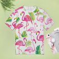 thumbnail image 4 of Flamingo Pattern T Shirts Basic T-Shirt Short Sleeve Ladies Tee Shirt Summer Graphic Clothing, 4 of 6