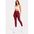 thumbnail image 5 of Women's High-Waisted 7/8 Yoga Leggings, Soft Stretch Workout Pants, Wine Red, S, 5 of 5