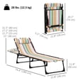thumbnail image 3 of Outsunny 2 Pcs Chaise Longue Pliante, Chaise Longue avec Appui-Tête Multicolore, 3 of 10