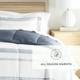 thumbnail image 6 of Noble Linens Down Alternative Stitched Stripe Stone Reversible Comforter Set, 6 of 7