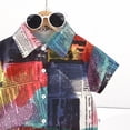 thumbnail image 6 of NIEWTR Kids Summer Outfits Toddler Boy Outfits 2T 3T 4T 5T Clothes Summer Kids Pattern Short Sleeve Button Down Shirt & Shorts Set(A1-Dark Blue,5-6 Years), 6 of 7