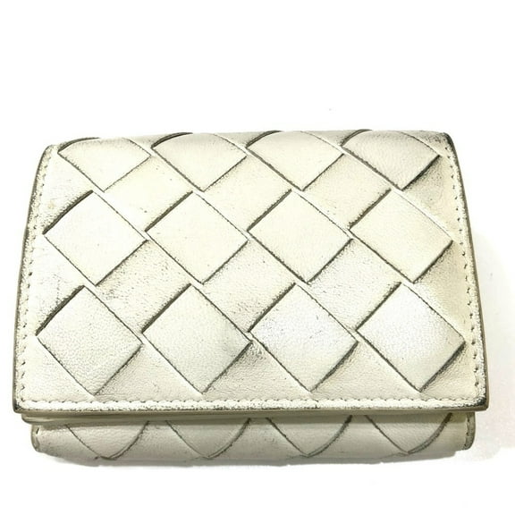 Pre-Owned BOTTEGA VENETA Intrecciato Compact Wallet Tiny Tri-fold Leather for Women... (Fair)