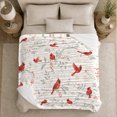 thumbnail image 5 of Bright Red Cardinals Pine Branches, Festive Holiday Scene, Warm Flannel Blanket for Cabin and Lodge with Detailed Artwork, Art Lovers Christmas Gift, Festive Home Decor, 5 of 9