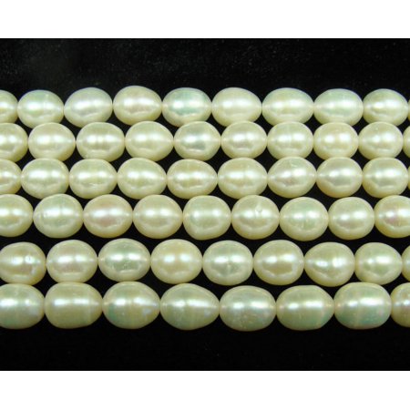 8-9mm 15.5 Inches High Gloss White Pearl Rice Beads Genuine Gemstone Natural Jewelry Making