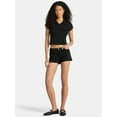 thumbnail image 2 of No Boundaries Faux Suede Low-Rise Hot Shorts, 2'' Inseam, Women's, 2 of 5