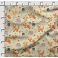 thumbnail image 2 of Soimoi Llama Alpaca Print, Silk Fabric, Decor Sewing Fabric by The Yard 42 Inch Wide,Decorative Fabric for Shirts Suits Ties, Yellow & Orange, 2 of 5
