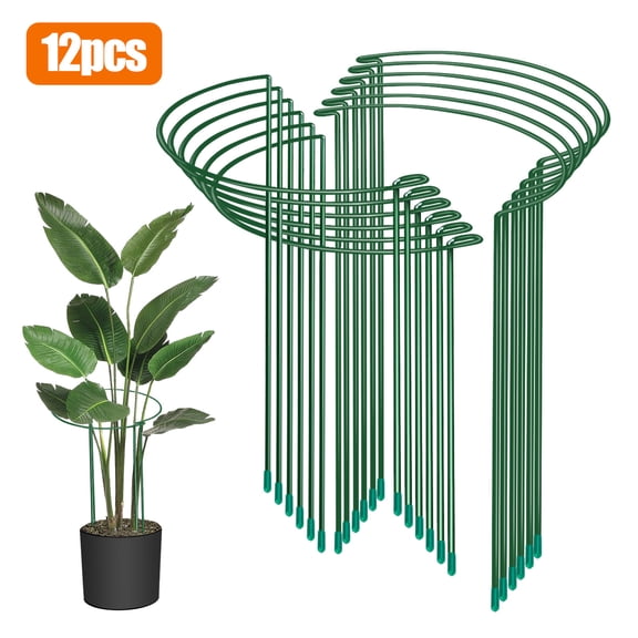 12pcs Plant Support Stakes, EEEkit 16'' Half Round Garden Stake for Tomato Monstera Hydrangea