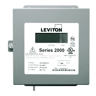 

Leviton 2N208-T11 kWh Meter Kit 2000 Series Three Element 100A 120/208V 3PY 4W Indoor - - Split Core CTs Included