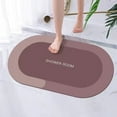 thumbnail image 5 of Ikohbadg Rubber Bath Mats Quick-Drying Non-Slip Bathroom Mat Super Absorbent Bath Mat Instant Dry Bath Mat, Bathroom Rug in Front of The Kitchen Sink, Shower Room, Bathtub, Oval, 16 x 24 Inch, Pink, 5 of 10