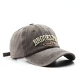 thumbnail image 1 of Men's Washed "BROOKLYN" Embroidery Peaked Cap With Assoretd Colors, Outdoor Travel Sun Screen Sunshade Baseball Cap, 1 of 5