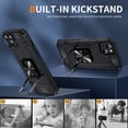 thumbnail image 7 of JTCASES for iPhone 15 Plus Armor Case, Built-in Rotatable Kickstand Anti-slip Bumper Heavy Duty Protective Hybird Shockproof Anti-fall Shell Car Mount, Black, 7 of 7