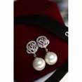 thumbnail image 4 of EOEMY Earrings Luxury Eardrop Rose Flower Pearl Ear Stud Earrings Dangle Wedding Gift, 4 of 9