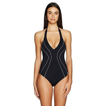 Seafolly Women's Beach Squad Deep v Maillot One Piece SZ: AUS 10/ US (Top 10 Best Beaches In The Us)
