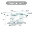 thumbnail image 4 of Hassch Glass Coffee Table for Living Room, Modern Tempered Glass Tabletop and MDF Legs, Modern Coffee Table, White, 4 of 8