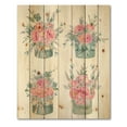 thumbnail image 3 of Designart 'Bouquets Collection of Pink Roses' Farmhouse Print on Natural Pine Wood, 3 of 5