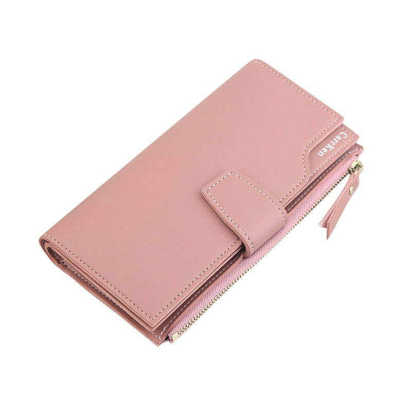 ZTTD Women Wallet Long Zipper Wallet Clutch Bag Female Fashion Three-Fold  Purse A 