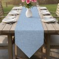 thumbnail image 6 of Misty Blue Table Runner Linen Burlap Table Runner 72 Inches Long Rustic Farmhouse Solid Color Dresser Scarves for Kitchen Island Coffee Dining Room Party Wedding Banquet Holiday Decoration 18"x72", 6 of 8