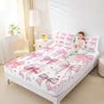 thumbnail image 4 of spefrowx Inspirational Style Quote Bed Sheets for Teens, Pink Princess Bow Full Size Sheets, 4 Pieces, 1 Flat Sheet, 1 Fitted Sheet and 2 Pillowcases, 4 of 6