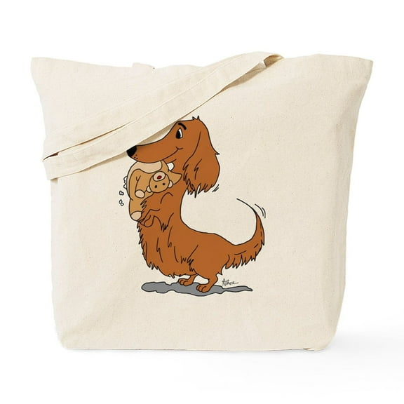CafePress - Dachshund And Bear Tote Bag - Unisex Canvas Tote Bag, Beige, 1-Piece